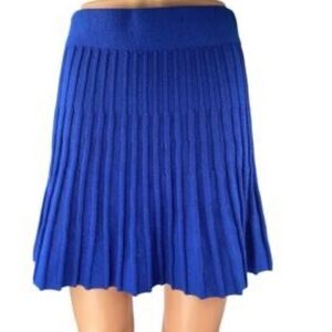 Zara Women's Vibrant Blue sweater Pleated Mini Skirt